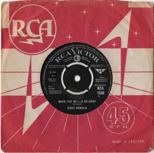 Eddy Arnold Make The World Go Away / The Easy Way 7" Single (1965) RCA 1496 - Picture 1 of 2
