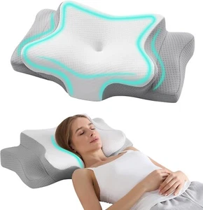 Cervical Pillow for Neck Pain Relief (Regular Firm) Memory Foam Pillows - Picture 1 of 9