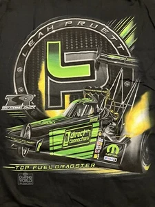 NHRA DRAG RACING TSR OFFICAL LEAH PRUETT black  T SHIRT  SIZE MEDIUM - Picture 1 of 4