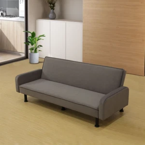 Sofabed Living Room Brown Flannel - Picture 1 of 14