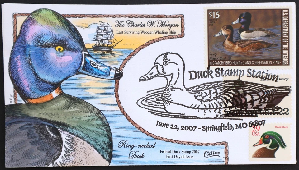 U.S. Used #RW74 $15 Duck Hunting Collins First Day Cover (FDC) - Image 1 of 1