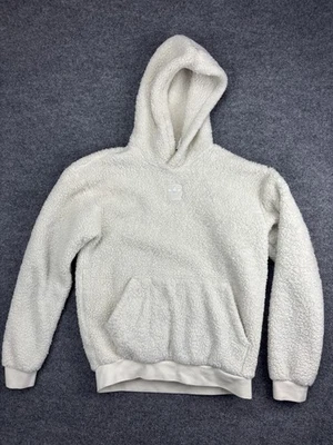 Adidas Originals Hoodie Mens Small White Sherpa Fleece Trefoil Pullover - Image 1 of 4