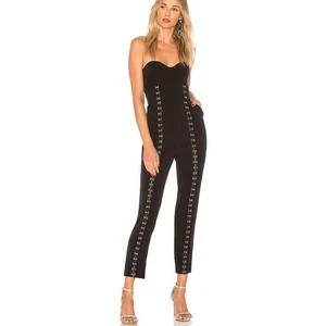 NBD S Jumpsuit Aahna schwarz trägerlos Haken Öse Mariachi Style Hose Set Revolve - Bild 1 von 9
