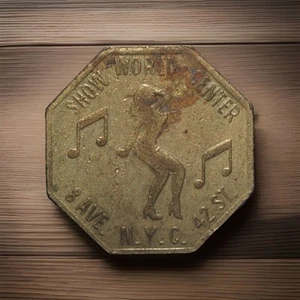 Show World Center NYC Peep Show Coin Op, Greatest Show Place Trade Token - Picture 1 of 2