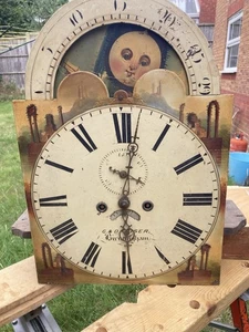 Longcase 8 Day Clock Dial And Movement With Moon Dial By Kaiser Of Birmingham - Picture 1 of 6