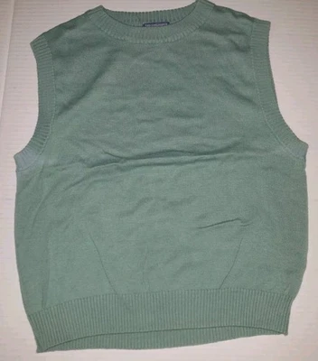 The Children’s Place Boys Knit Crew Neck Vest Medium 6/6x7 Teal Green Cotton  - Image 1 of 4