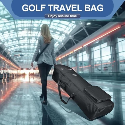 Case Golf Club Travel Bag with Wheels Luggage Lock Cover Airline Waterproof - Image 1 of 4