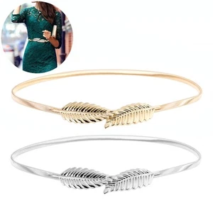 Cintura Elastica Da Donna Con Foglie Metallo Cinturino Vita - Imagen 1 de 9
