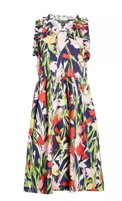Maggy London Dress Womens Fit and Flare Floral Midi Cottage Preppy Size 2 - Image 1 of 4