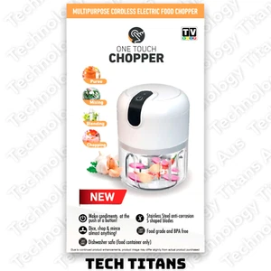 ONE TOUCH CHOPPER As SEEN On TV Food CHOPPER Cordless ELECTRIC Mix BLEND Genuine - Picture 1 of 5