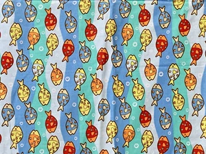 Remnant Swimming Fish Pattern JOANN Fabric 43”x27” - Picture 1 of 5