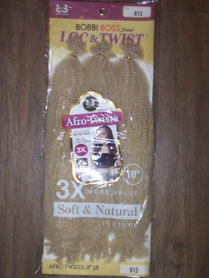 Bobbi Boss Trenzas Loc & Twist 3x Afro Twista 18" BBSAT183 RUBIO Crochet Trenzas Foto 1 de 4