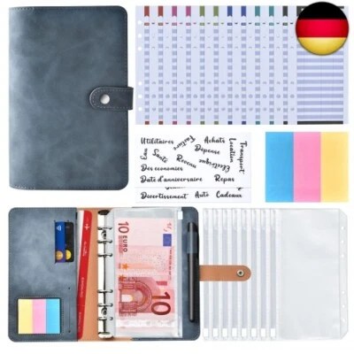 AiQInu Budgetordner A6, französisch, aus PU-Leder, Budgetplaner, mit 8  - Bild 1 von 4