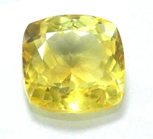 Piedra preciosa suelta corte cojín zafiro amarillo Ceilán certificado natural de 13,70 quilates - Imagen 1 de 5