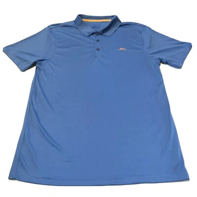 JOE MARLIN UNWIND Polo Blue Fishing Sport Stretch Shirt Mens Size Medium  - Image 1 of 4