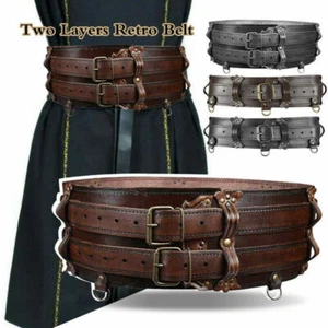 Medieval Vintage Unisex Wide Belt Knight Warrior Viking Waistband Cosplay Belts - Picture 1 of 12