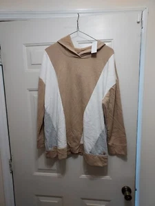 Livi Active Women Activewear Hoodie 18/20 Light Brown/White/Gray - Picture 1 of 6