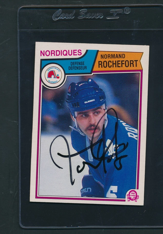 1983/84 O-Pee-Chee #300 Normand Rochefort Nordiques Signed Auto *C465 - Image 1 of 1