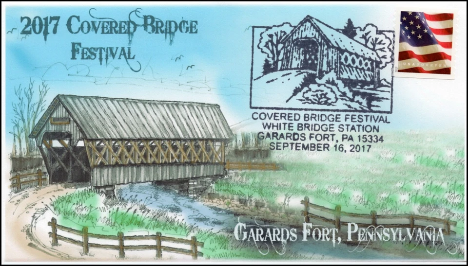 17-311, 2017,Covered Bridge Fest, Event Cover, Pictorial Postmark, PA - Image 1 of 1