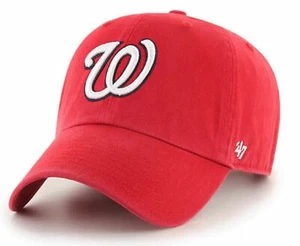 Washington Nationals '47 Clean Up verstellbare Baumwollmütze - rot MLB ~ KOSTENLOSER VERSAND - Bild 1 von 2