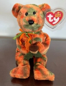 TY Beanie Baby LEAVES Bear (8.5 inch) Stuffed Animal Toy 2006 - Picture 1 of 3