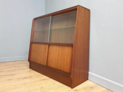 Vintage G Plan E Gomme 1950s Angled Glazed Bookcase Display Cabinet - Image 1 of 4