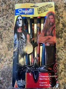 1999 Scripto WCW Wrestling Mechanical 4-pack Pencils Nash, Sting, Goldberg. NIP - Picture 1 of 7