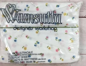 Vintage Wamsutta No Iron Ultracale Twin Flat Sheet Country Flowers New - Picture 1 of 12