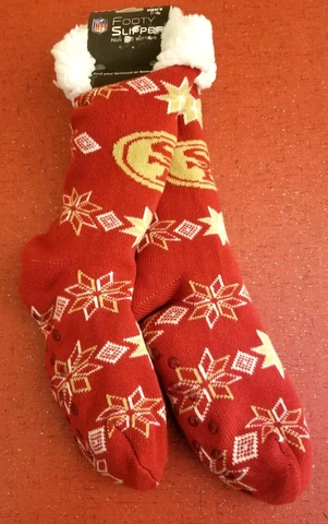 San Francisco 49ers NFL Classic Red & Gold Team Logo Footy Slippers Cover