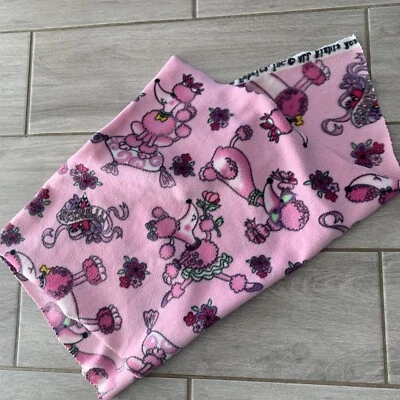 Fashion Fabrics Plush Throw Blanket 19.5” x58.5” Pink Poodle princess pattern c7 - Image 1 of 4