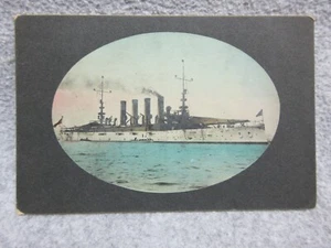 1898 Antique 5" x 3.5" PHOTO "FIRST BATTLESHIP OREGON" Colorized PHOTO - Picture 1 of 2
