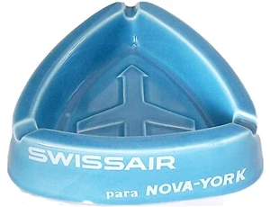 Vintage seltene SWISSAIR Immobilie Swiss Airline portugiesische Secla Keramik Aschenbecher 15 cm - Bild 1 von 8
