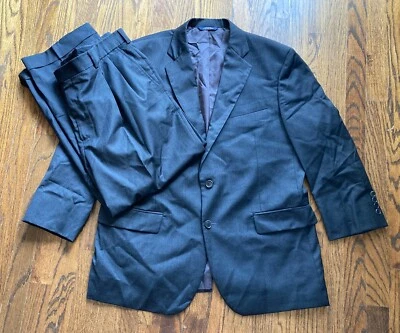 Brooks Brothers Suit Mens Size 44S 39W Dark Gray Estrato Wool 1818 Madison - Image 1 of 4