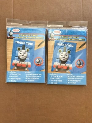 2 Packs (8ct) THOMAS THE TANK ENGINE & FRIENDS BIRTHDAY PARTY THANK YOU CARDS  - Image 1 of 4