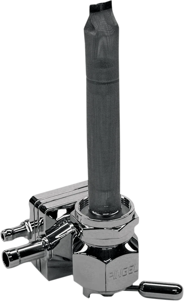 Válvula de combustible Pingel cromada aspiradora Petcock/22 mm salida izquierda/orientada hacia adelante 1311-CHV Foto 1 de 1