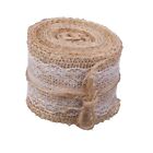 Hessian White Lace Burlap Craft Ribbon For Vintage Wedding Home Decor 2 Meter