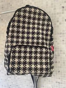 NWOT REISENTHEL Germany Houndstooth Mini Maxi Backpack Black Tan BRAND NEW! bag - Picture 1 of 5