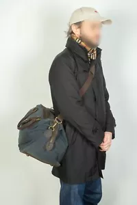 -Barbour Wax Navy Blue Travel Handbag Shoulder Bag - Picture 1 of 11