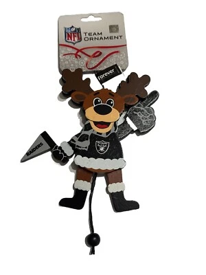 NFL Raiders CHEERING REINDEER Christmas Tree Holiday Ornament NEW - Image 1 of 4