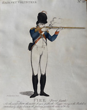 1798 Antique Print; Hackney Volunteer, Fire (Front Rank) - Thomas Rowlandson