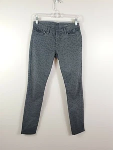 BLANK NYC Damen Gr. 25 Grau Leopard Animal Print Kunstleder Akzent Skinny Jeans - Bild 1 von 10