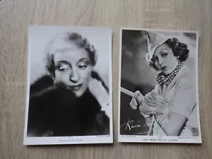 2x Fotos LES VEDETTES DE L'ECRAN 1940/1950 Francoise Rosay - Renee Saint Cyr - Bild 1 von 1
