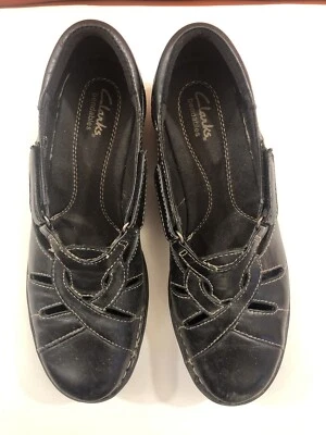 Clarks Bendables Nikki Slip Mary Janes On Black 39333 Flats Shoes Women's 9M - Image 1 of 4