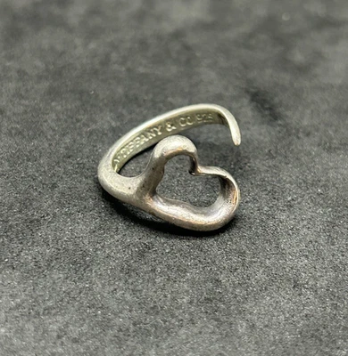 925 Пробы Tiffany & Co. Elsa Peretti обернуть вокруг сердце кольцо Sz 6 - 4,31 г - Изображение 1 из 3