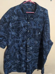 Polo Ralph Lauren Men's Size 5XB Classic Fit Aviation Oxford Shirt AOP - Picture 1 of 9