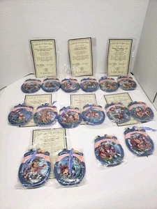 Raro set di 8 ornamenti Bradford Edizioni Pooh's Honeypot Adventures da collezione - Foto 1 di 9