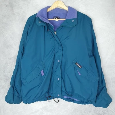 Chaqueta Patagonia De Colección Para Mujer Mediana Teal Púrpura Forrada de Vellón Capilene EE. UU. 90s Foto 1 de 4