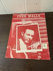 Jim Reeves Four Walls  Photo   Sheet Music 1957 - Picture 1 of 3