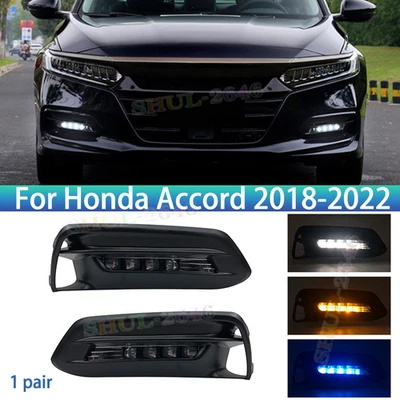 For Honda Accord 2018-2022 Daytime Running Light Front Bumper LED Fog Lights DRL Foto 1 de 4