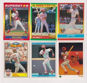 SIX CARD ERIC DAVIS LOT -CINCINNATI REDS - Picture 1 of 1